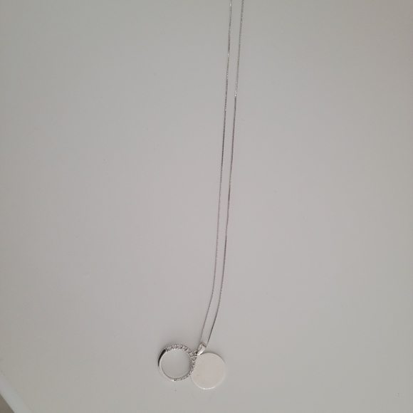 Pandora Silver Double Circle Pendant & Necklace - Picture 5 of 5